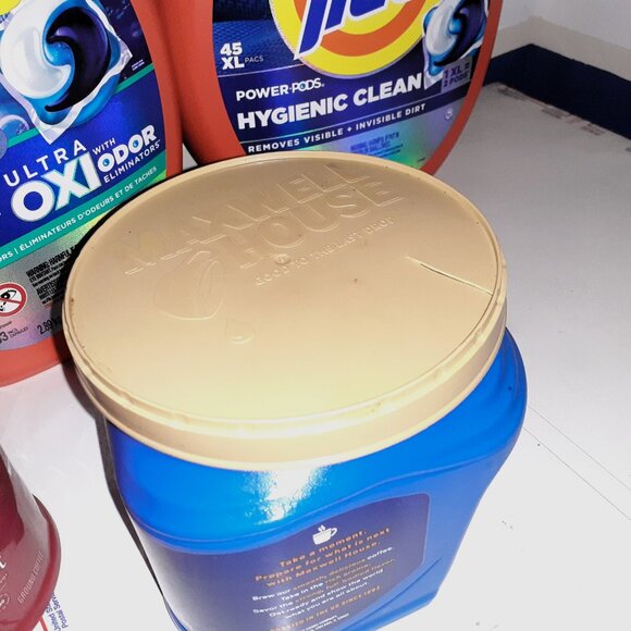 9 All empty containers - {4-Tide - 1 Maxwell House - 3 Folgers - 1 Great Value} - Picture 5 of 7